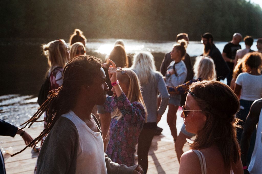 People enjoying the sun